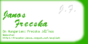 janos frecska business card